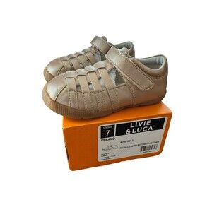 Livie & Luca Sandals Strap Verano Girls Rose Gold metallic Napa  leather size 7